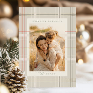 Cartes Pour Fêtes Annuelles Haut Plaid Cosy Cabine Beige Forest Vert