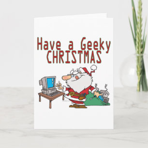 Cartes Pour Fêtes Annuelles have a geeky christmas santa computer tech