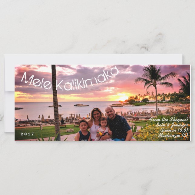 Cartes Pour Fêtes Annuelles Hawaii Joyeux Noël Mele Kalikimaka (Devant)