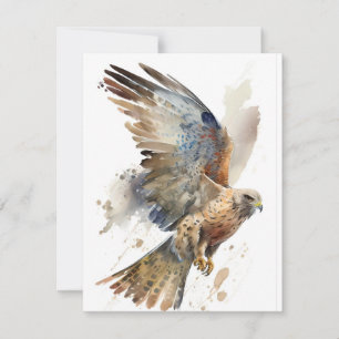 Cartes Pour Fêtes Annuelles Hawk En Aquarelles