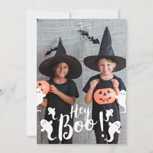 Cartes Pour Fêtes Annuelles Hé Boo ! Photo de famille éffrayant Halloween