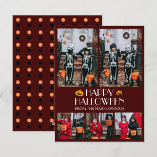 Cartes Pour Fêtes Annuelles Hé Boo ! Photo de famille éffrayant Halloween