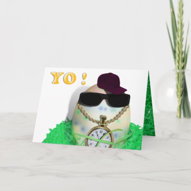 Cartes Pour Fêtes Annuelles Hé, YO ! Joyeux Gansta Easta Pâques (Devant)