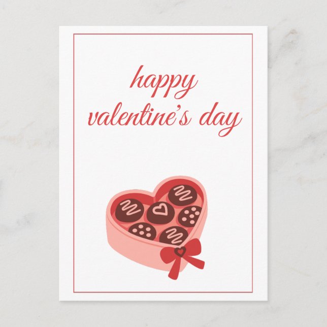 Cartes Pour Fêtes Annuelles Heart Chocolate Box Sweet Valentine’s Day (Devant)