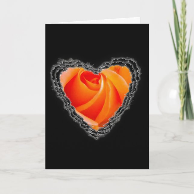 Cartes Pour Fêtes Annuelles Heart est un Rose Valentine Love Card (Devant)