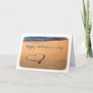 Cartes Pour Fêtes Annuelles Heart in the Sand Valentine's Day Card