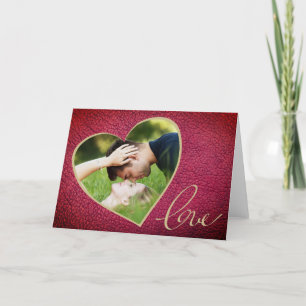 Cartes Pour Fêtes Annuelles Heart Leather Imprimer Amour Saint Valentin`s Day 