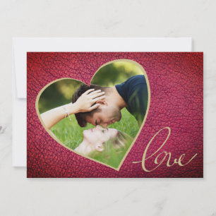 Cartes Pour Fêtes Annuelles Heart Leather Imprimer Amour Saint Valentin`s Day 