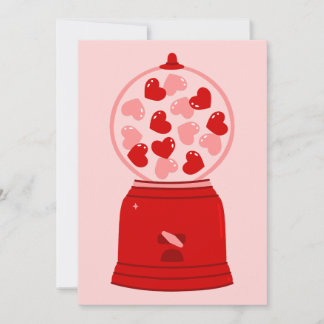 Cartes Pour Fêtes Annuelles heart love valentine gum machine gumballs