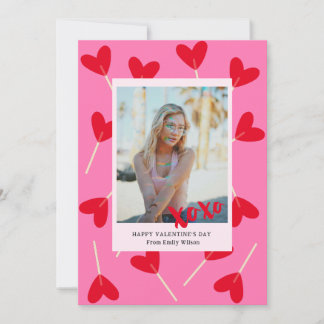 Cartes Pour Fêtes Annuelles Hearts Lollipops Photo XOXO Love Valentine's Day