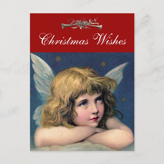 Cartes Pour Fêtes Annuelles Heavenant Angel Girl Christmas Horns Personnalisé (Devant)
