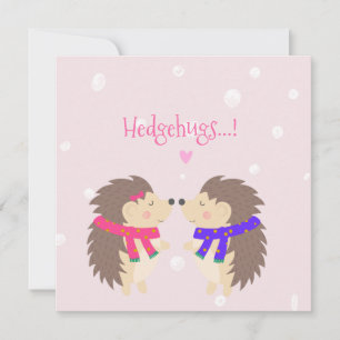 Cartes Pour Fêtes Annuelles Hedgehugs ! Noël du mignon Hérisson