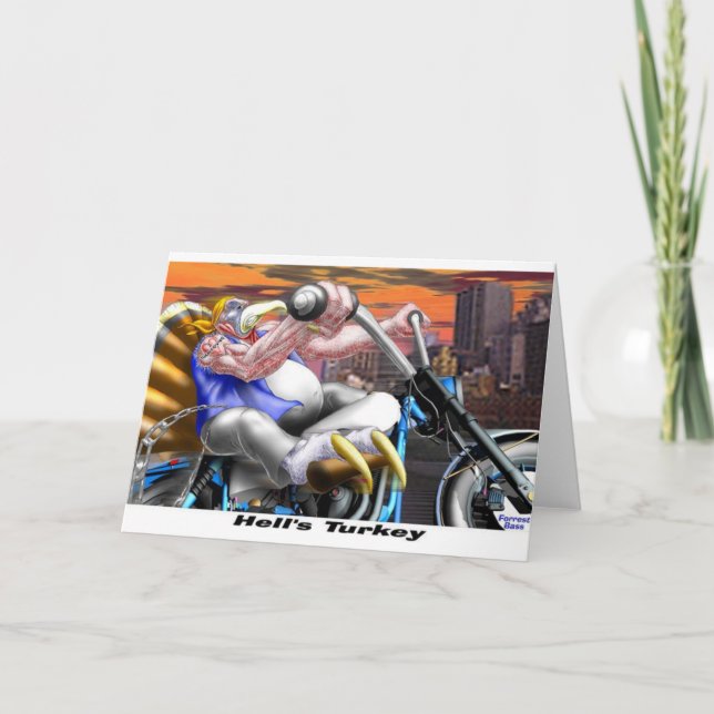 Cartes Pour Fêtes Annuelles Hells Turkey Funny Thanksgiving Harley Tee - shirt (Devant)