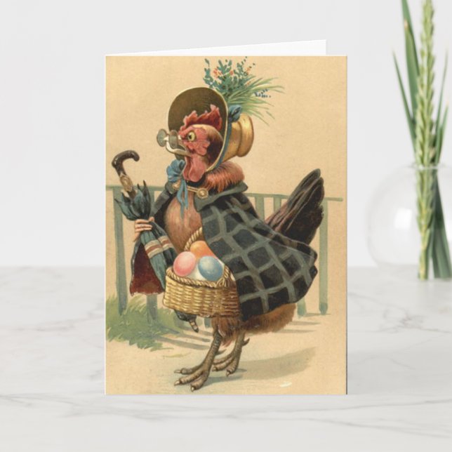 Cartes Pour Fêtes Annuelles Hen Easter Colored Painted Egg Basket (Devant)