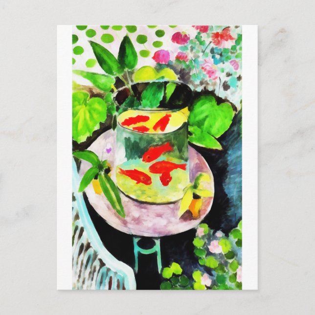 Cartes Pour Fêtes Annuelles Henri Matisse, Le poisson rouge, dessin numérique (Devant)