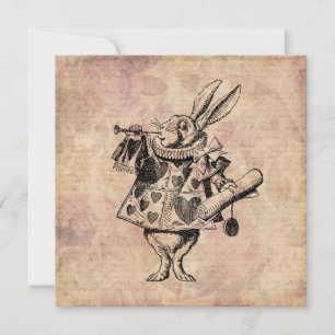 Cartes Pour Fêtes Annuelles Herald White Rabbit Alice au pays des merveilles F