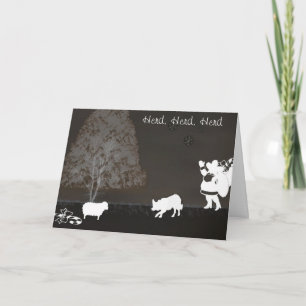 Cartes Pour Fêtes Annuelles "Herd, Herd, Herd"~Bordure Collie Noël