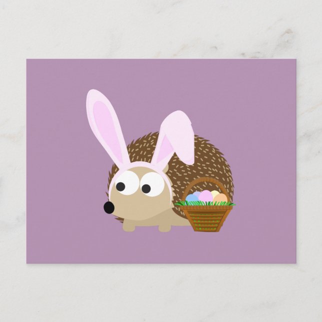 Cartes Pour Fêtes Annuelles Hérisson de Pâques mignon (Devant)