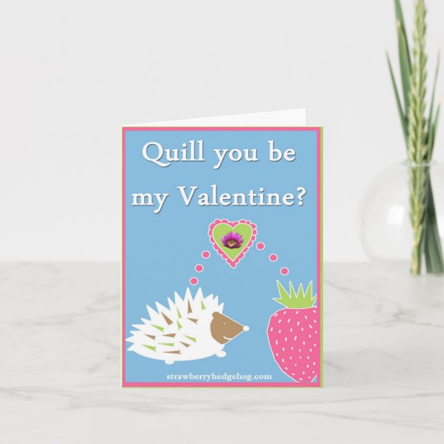 Cartes Pour Fêtes Annuelles Hérisson de Valentine (Devant)