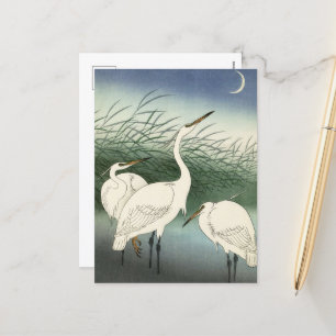 Cartes Pour Fêtes Annuelles Hérons en eau douce par Ohara Koson