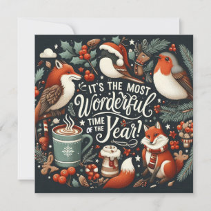 Cartes Pour Fêtes Annuelles Heure magique de l'année imaginaire - Renards de N