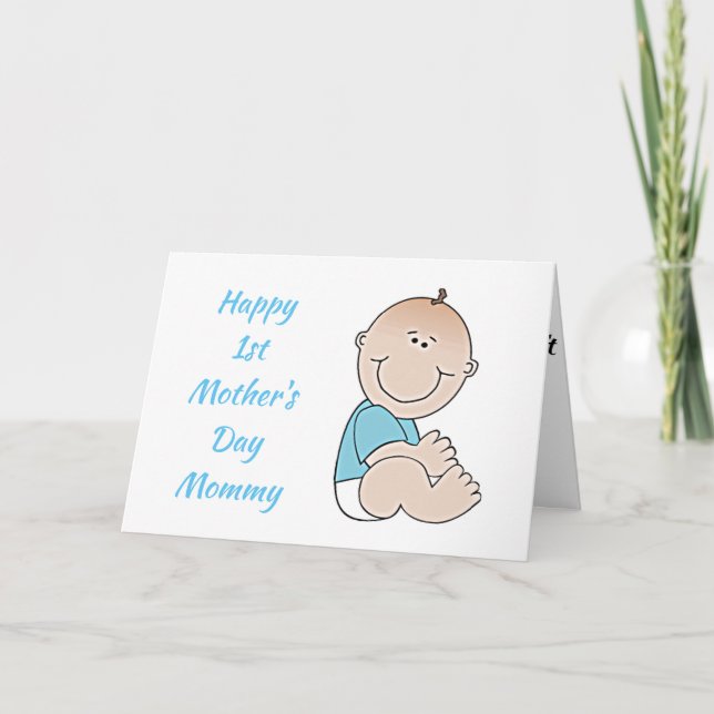 CARTES POUR FÊTES ANNUELLES HEUREUSE **1ÈRE FÊTE DE LA MÈRE MOMMY** (Devant)