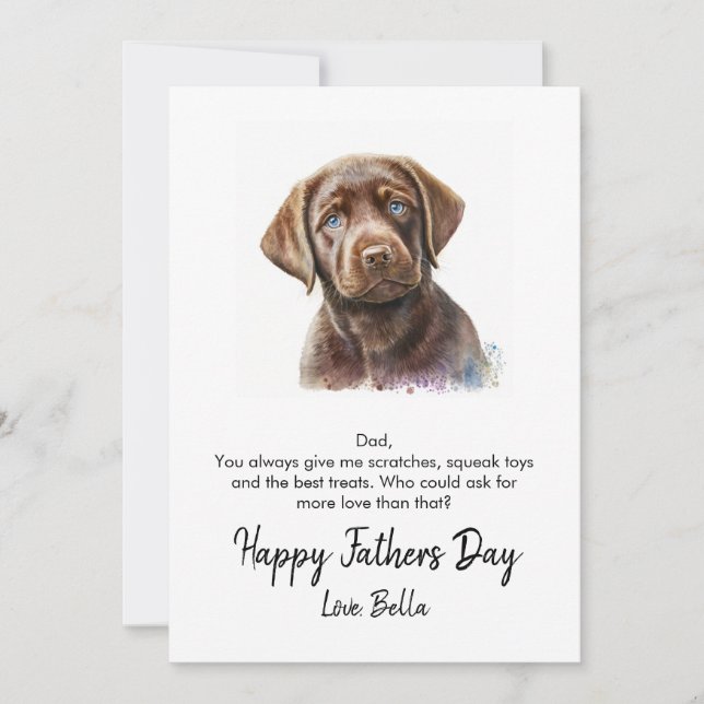 Cartes Pour Fêtes Annuelles Heureuse photo de chien de Fête des pères (Devant)