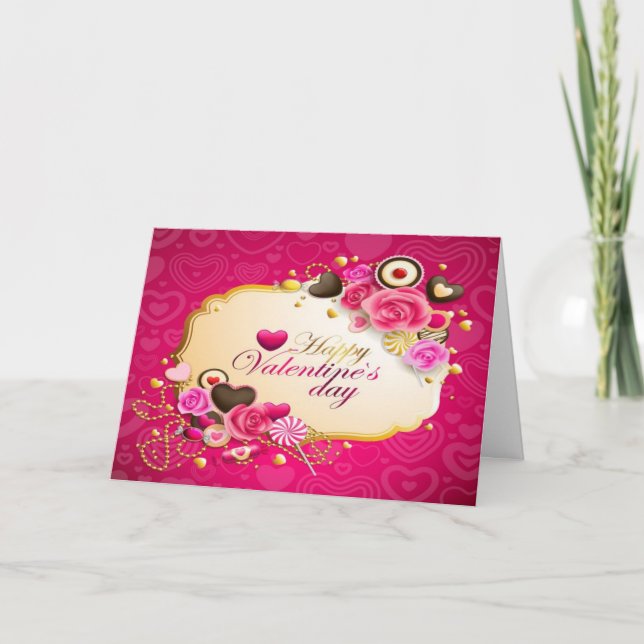 Cartes Pour Fêtes Annuelles Heureuse Sainte-Valentin (Devant)