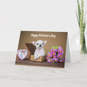 Cartes Pour Fêtes Annuelles Heureuse Sainte-Valentin Chihuahua Puppy