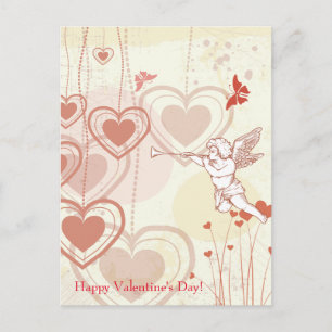 Cartes Pour Fêtes Annuelles Heureuse Sainte-Valentin Cute Coeurs Cupides Papil