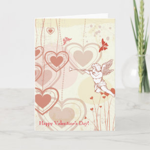 Cartes Pour Fêtes Annuelles Heureuse Sainte-Valentin Cute Coeurs Cupides Papil