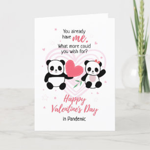 Cartes Pour Fêtes Annuelles Heureuse Sainte-Valentin dans le panda pandémique