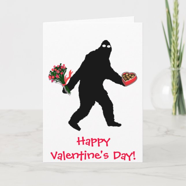 Cartes Pour Fêtes Annuelles Heureuse Sainte-Valentin de Bigfoot ! (Devant)