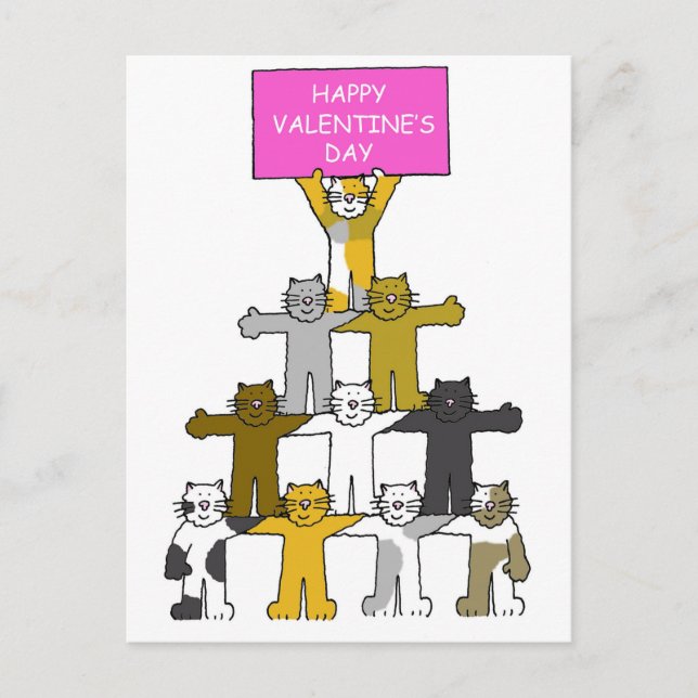 Cartes Pour Fêtes Annuelles Heureuse Sainte-Valentin de chats (Devant)