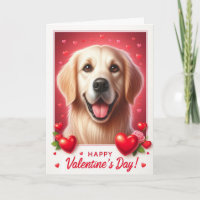 Heureuse Sainte-Valentin de chien Golden Retriever