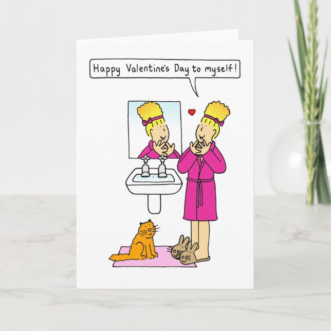 Cartes Pour Fêtes Annuelles Heureuse Sainte-Valentin de Moi-même. (Devant)