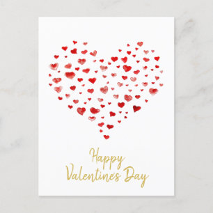 Cartes Pour Fêtes Annuelles Heureuse Sainte-Valentin des coeurs d'aquarelle mi