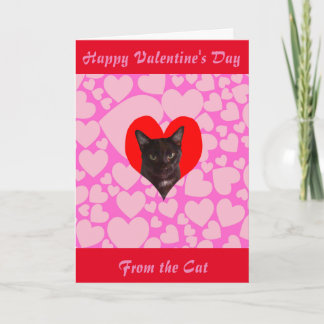 Cartes Pour Fêtes Annuelles Heureuse Sainte-Valentin du chat (chat noir)