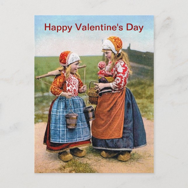 Cartes Pour Fêtes Annuelles HEUREUSE SAINTE-VALENTIN Dutch Sisters POST CARD ! (Devant)