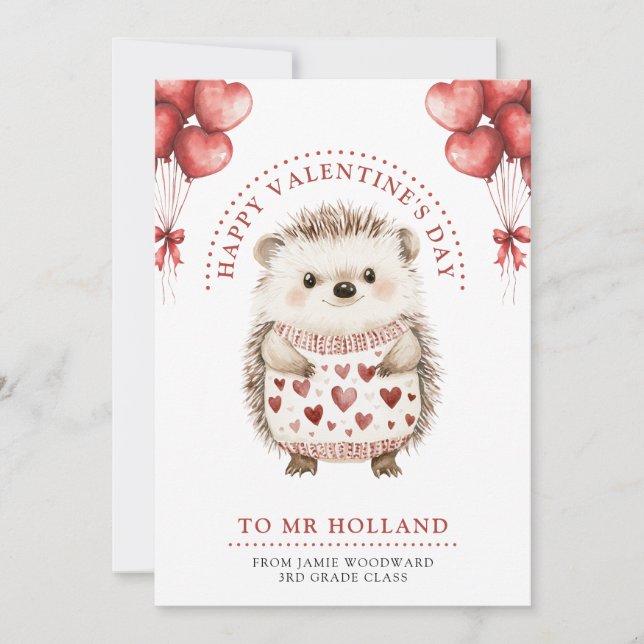 Cartes Pour Fêtes Annuelles Heureuse Sainte-Valentin enseignant (Devant)