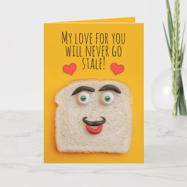 Cartes Pour Fêtes Annuelles Heureuse Sainte-Valentin Funny Humour de pain (Devant)