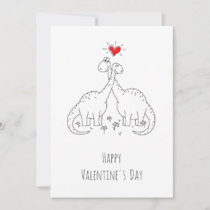 Cartes Pour Fêtes Annuelles Heureuse Sainte-Valentin Heart Love Dinosaures vac