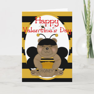 Cartes Pour Fêtes Annuelles Heureuse Sainte-Valentin Honey Bear Grey Card d3