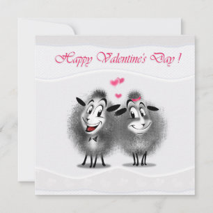 Cartes Pour Fêtes Annuelles Heureuse Sainte-Valentin Jovely mignon Sheeps Salu