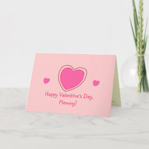 Cartes Pour Fêtes Annuelles "Heureuse Sainte-Valentin, maman !" [coeurs roses