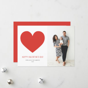 Cartes Pour Fêtes Annuelles Heureuse Sainte-Valentin minimaliste du coeur roug