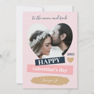 Cartes Pour Fêtes Annuelles "Heureuse Sainte-Valentin" moderne Couple Photo