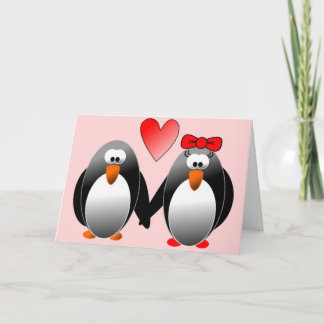 CARTES POUR FÊTES ANNUELLES "HEUREUSE SAINTE-VALENTIN" PENGUINS