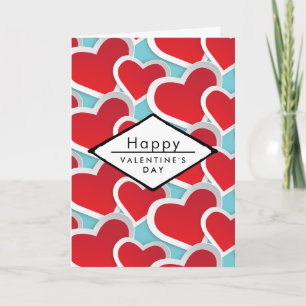 Cartes Pour Fêtes Annuelles Heureuse Sainte-Valentin Red Hearts
