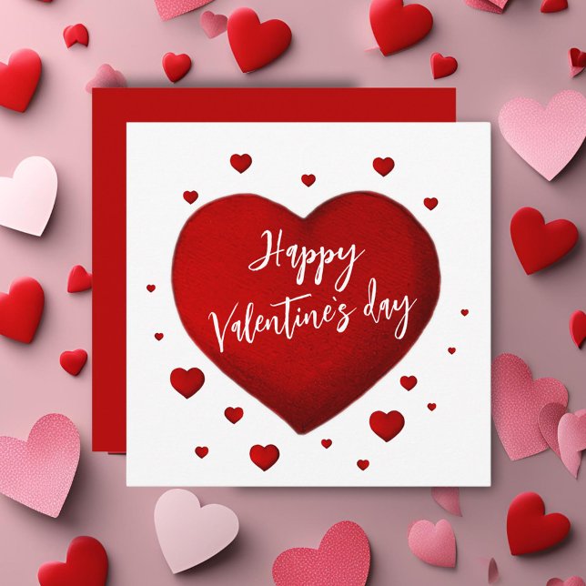 Cartes Pour Fêtes Annuelles Heureuse Sainte-Valentin Red Hearts (Créateur téléchargé)
